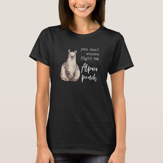 Strijd tegen Alpaca Punch Llama Love Pun Quote Jok T-shirt (Voorkant)