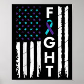 Strijd tegen American Flag Ribbon Zelfmoord Preven Poster (Voorkant)