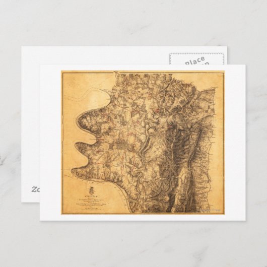 Strijd tegen Antietam - Kaart van de burgeroorlog  (Voorkant / Achterkant)