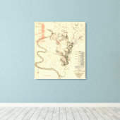 Strijd tegen Antietam - Kaart van de burgeroorlog Canvas Afdruk (Insitu (Houten vloer))