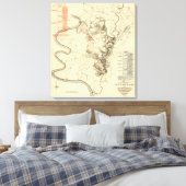 Strijd tegen Antietam - Kaart van de burgeroorlog Canvas Afdruk (Insitu (Slaapkamer))