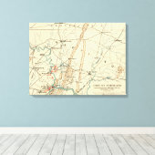 Strijd tegen Antietam - Kaart van de burgeroorlog  Canvas Afdruk (Insitu (Houten vloer))