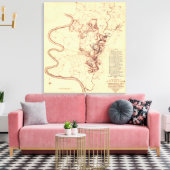 Strijd tegen Antietam - Kaart van de burgeroorlog Canvas Afdruk (Insitu (Woonkamer))