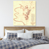 Strijd tegen Antietam - Kaart van de burgeroorlog Canvas Afdruk (Insitu (Slaapkamer))