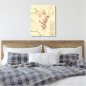 Strijd tegen Antietam - Kaart van de burgeroorlog Canvas Afdruk (Insitu (Slaapkamer))