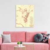 Strijd tegen Antietam - Kaart van de burgeroorlog Canvas Afdruk (Insitu (Woonkamer))