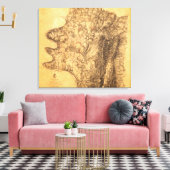 Strijd tegen Antietam - Kaart van de burgeroorlog  Canvas Afdruk (Insitu (Woonkamer))