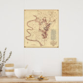 Strijd tegen Antietam - Kaart van de burgeroorlog  Poster (Keuken)