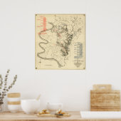 Strijd tegen Antietam - Kaart van de burgeroorlog Poster (Keuken)