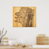 Strijd tegen Antietam - Kaart van de burgeroorlog Poster (Keuken)