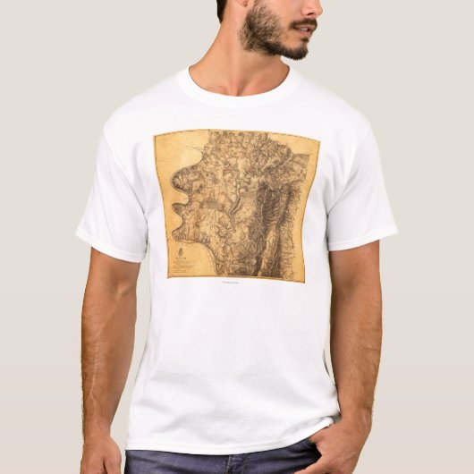 Strijd tegen Antietam - Kaart van de burgeroorlog  T-shirt (Voorkant)
