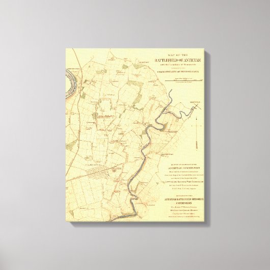 Strijd tegen Antietam - Panoramische Kaart voor de Canvas Afdruk (Voorkant)