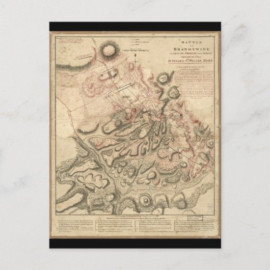 Strijd tegen Brandywine American Revolution Map 17 Briefkaart (Voorkant)