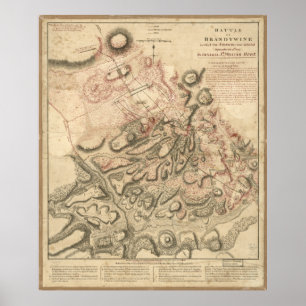 Strijd tegen Brandywine American Revolution Map 17 Poster