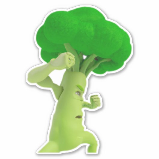 Strijd tegen Brooccccolllliiii! Broccoli-Sticker Sticker (Voorkant)