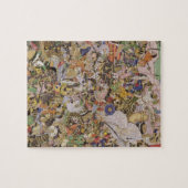 Strijd tegen Bundi uit Akbarnama, c.1590 (gouac) Legpuzzel (Horizontaal)