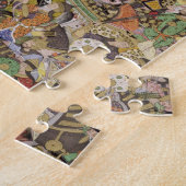 Strijd tegen Bundi uit Akbarnama, c.1590 (gouac) Legpuzzel (Zijkant)
