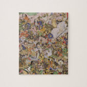 Strijd tegen Bundi uit Akbarnama, c.1590 (gouac) Legpuzzel (Verticaal)