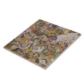 Strijd tegen Bundi uit Akbarnama, c.1590 (gouac) Tegeltje (Zijkant)