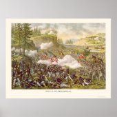 Strijd tegen Chickamauga door Kurz en Allison 1863 Poster (Voorkant)