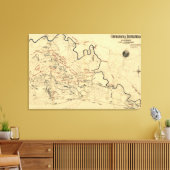 Strijd tegen Chickamauga - Kaart 2 van de burgeroo Canvas Afdruk (Insitu (Woonkamer))