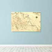 Strijd tegen Chickamauga - Kaart 2 van de burgeroo Canvas Afdruk (Insitu (Houten vloer))