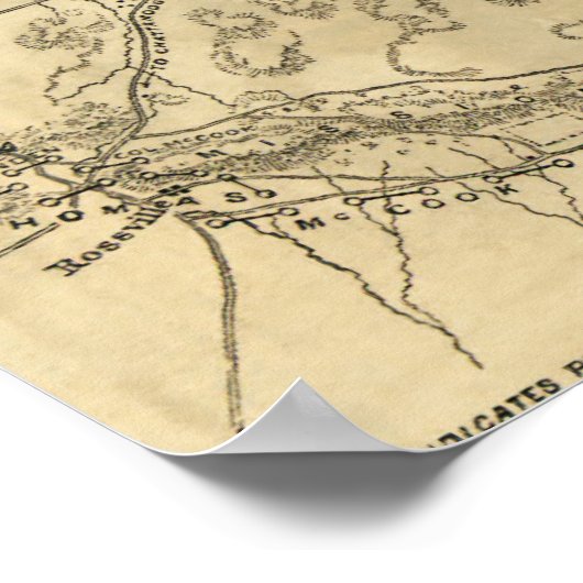 Strijd tegen Chickamauga - Kaart 2 van de burgeroo Poster (Hoek)