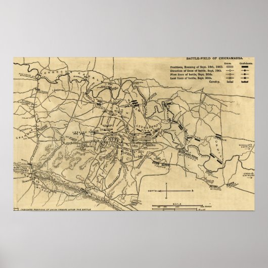 Strijd tegen Chickamauga - Kaart 2 van de burgeroo Poster (Voorkant)
