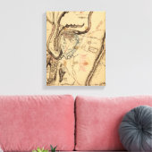 Strijd tegen Chickamauga - Kaart 3 van de burgeroo Canvas Afdruk (Insitu (Woonkamer))