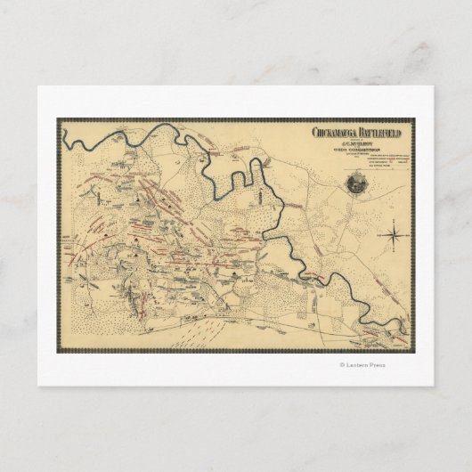 Strijd tegen Chickamauga - Panoramische Kaart voor (Voorkant)