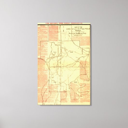 Strijd tegen Chickamauga - Panoramische Kaart voor Canvas Afdruk (Voorkant)