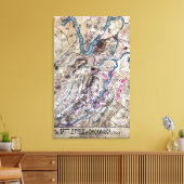 Strijd tegen Chickamauga - Panoramische Kaart voor Canvas Afdruk (Insitu (Woonkamer))