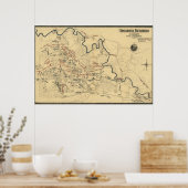 Strijd tegen Chickamauga - Panoramische Kaart voor Poster (Keuken)