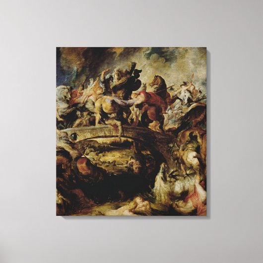 Strijd tegen de Amazons en de Grieken, c.1617 Canvas Afdruk (Voorkant)