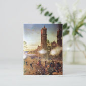 Strijd tegen de Mexicaanse geschiedenis van Puebla Briefkaart (Staand voorkant)