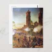 Strijd tegen de Mexicaanse geschiedenis van Puebla Briefkaart (Voorkant / Achterkant)