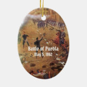 Strijd tegen de Mexicaanse geschiedenis van Puebla Keramisch Ornament (Achterkant)
