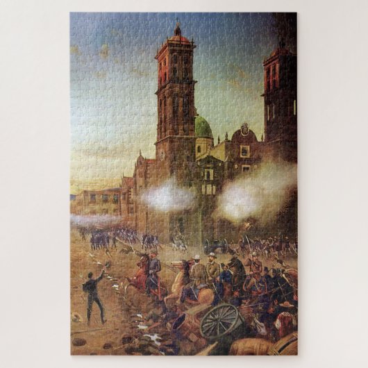 Strijd tegen de Mexicaanse geschiedenis van Puebla Legpuzzel (Verticaal)