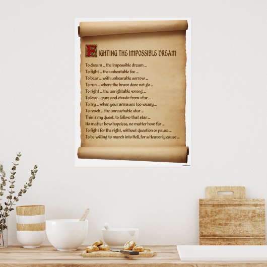 Strijd tegen de onmogelijke droom #1 poster (Keuken)
