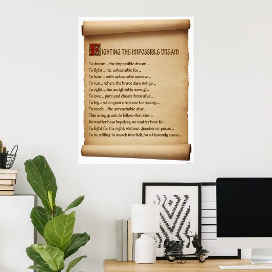 Strijd tegen de onmogelijke droom #1 poster (Thuiskantoor)