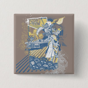 Strijd tegen de tijger vierkante button 5,1 cm