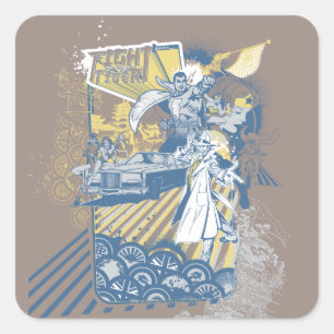 Strijd tegen de tijger vierkante sticker