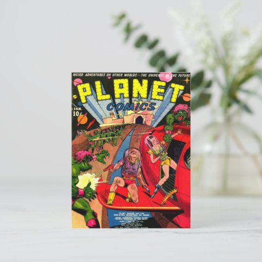 Strijd tegen één oogruimte-monsters briefkaart (Staand voorkant)