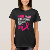 Strijd tegen Faith Courage Hope Sterke Cure Love T-shirt (Voorkant)