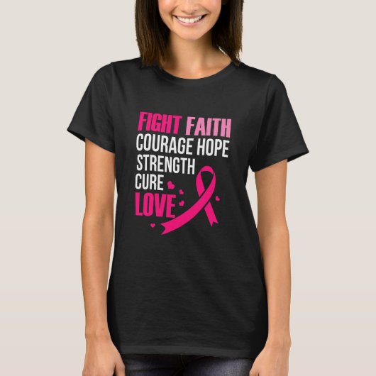Strijd tegen Faith Courage Hope Sterke Cure Love T-shirt (Voorkant)