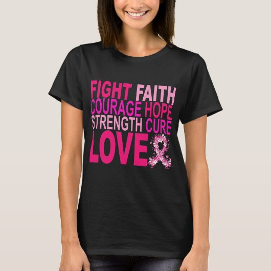 Strijd tegen Faith Courage Hope Sterke Cure Love  T-shirt (Voorkant)