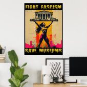 Strijd tegen fascisme en red musea poster (Thuiskantoor)
