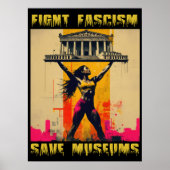 Strijd tegen fascisme en red musea poster (Voorkant)