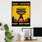 Strijd tegen fascisme en red musea poster (Thuiskantoor)
