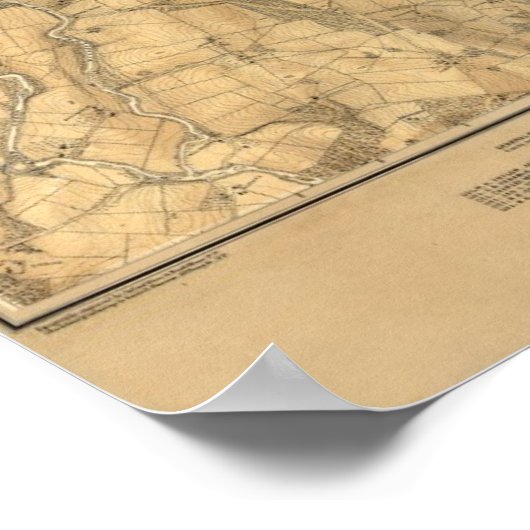 Strijd tegen Gettysburg-kaart Poster (Hoek)